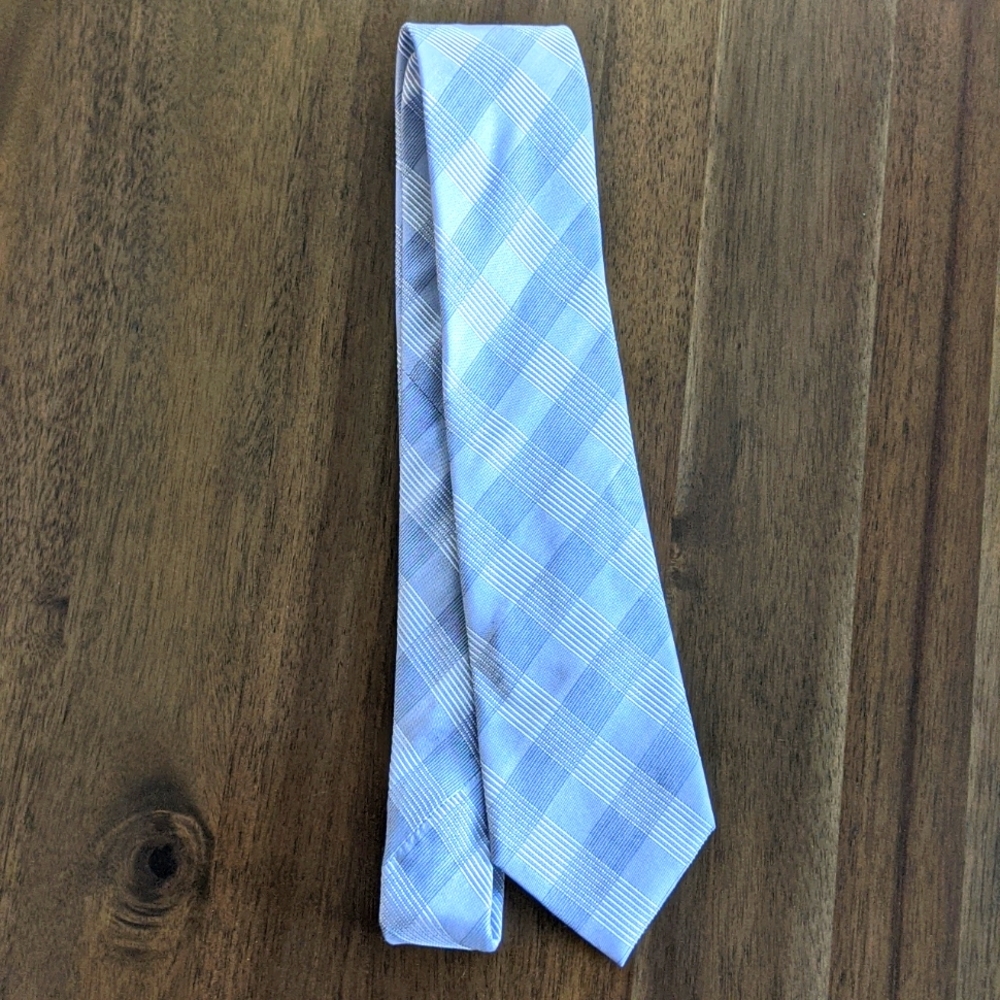 Calvin Klein Light Blue/Grey silk necktie